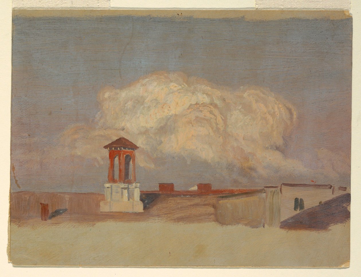 Teckning, Tak på en italiensk stad, 1868-69 av Frederic Edwin Church