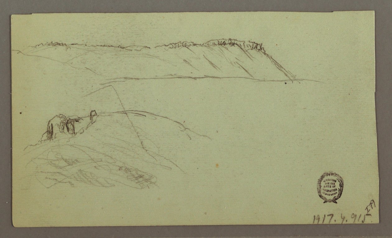 Teckning, Ruiner omgivna av murar, tält, två figurstudier, 28 april 1868 av Frederic Edwin Church