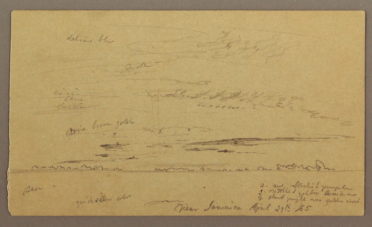 Teckning, Havslandskap, 29 april 1865 av Frederic Edwin Church