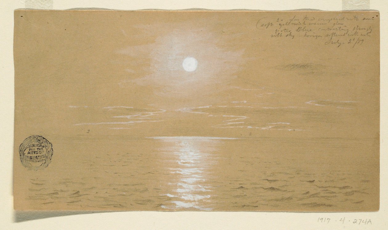 Teckning, Havslandskap, Newfoundland, 6 juli 1859, 1859 av Frederic Edwin Church