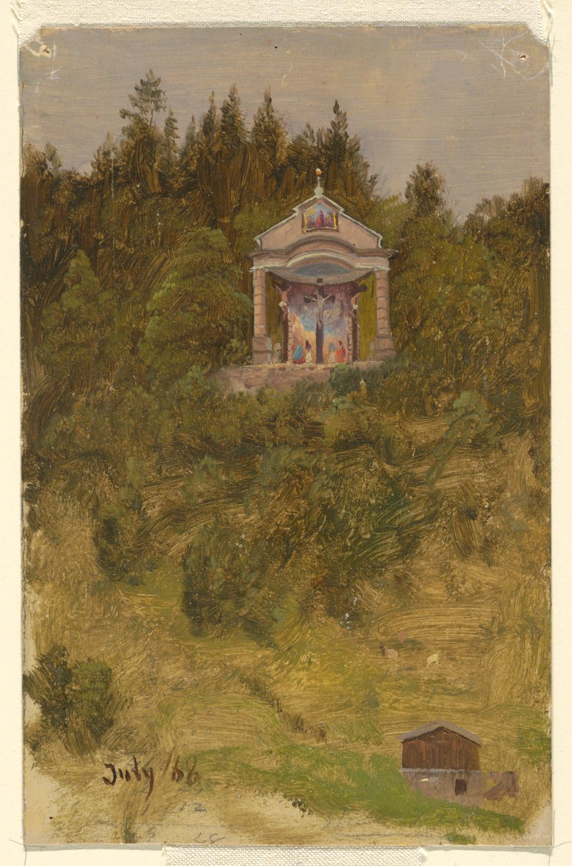 Ritning, helgedom, Bayern, juli 1868 av Frederic Edwin Church