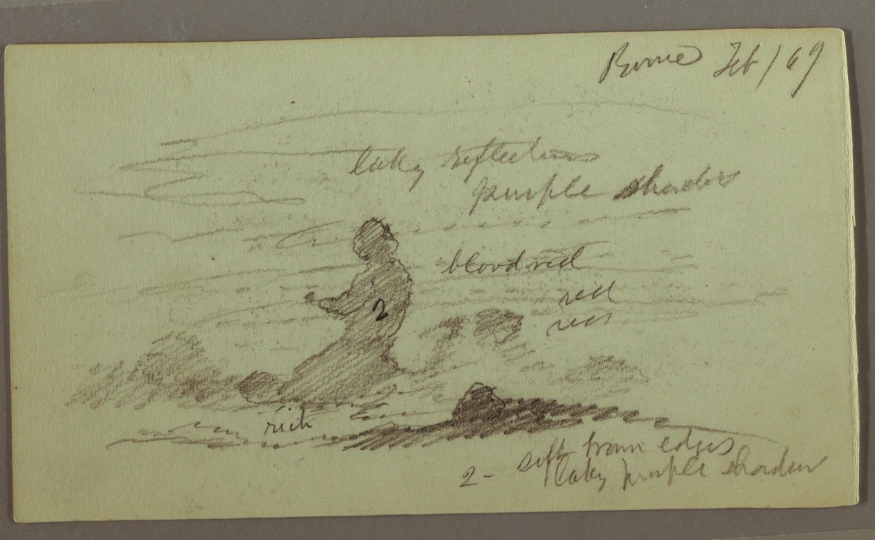 Teckning, Himmelsstudie, februari 1869 av Frederic Edwin Church