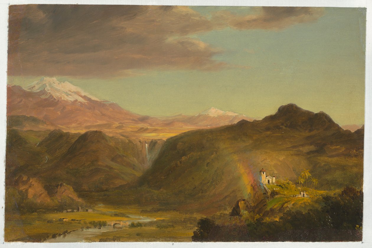 Teckning, Sydamerikanskt landskap, 1854 av Frederic Edwin Church