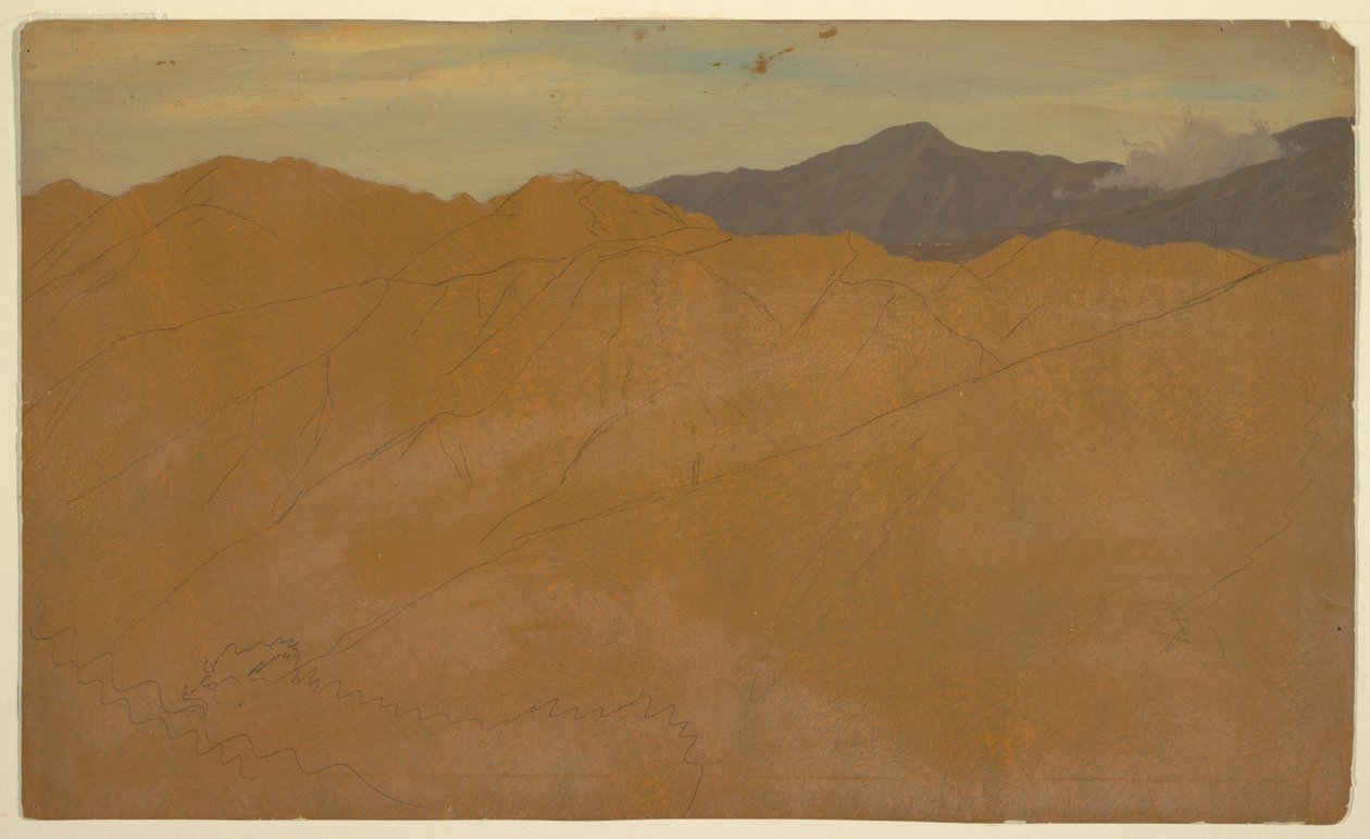 Teckning, Sydamerikanska berg, 1853 eller 1857 av Frederic Edwin Church