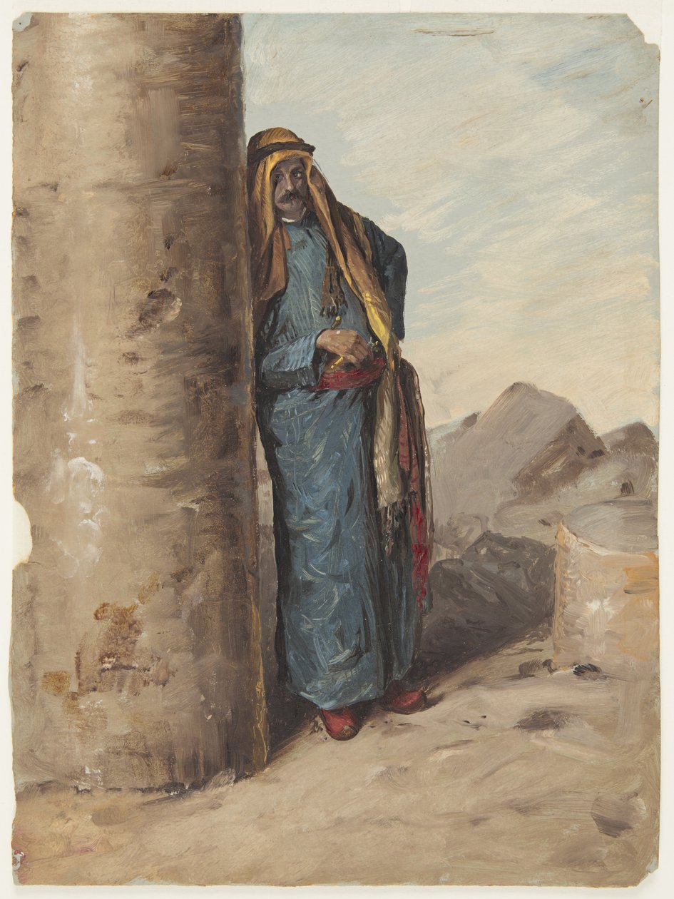 Teckning, Stående beduin, 1868 av Frederic Edwin Church
