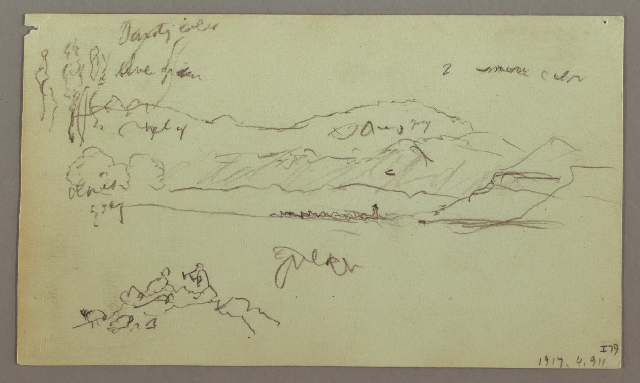 Ritning, stenbåge, stenbas, 27 april 1868 av Frederic Edwin Church