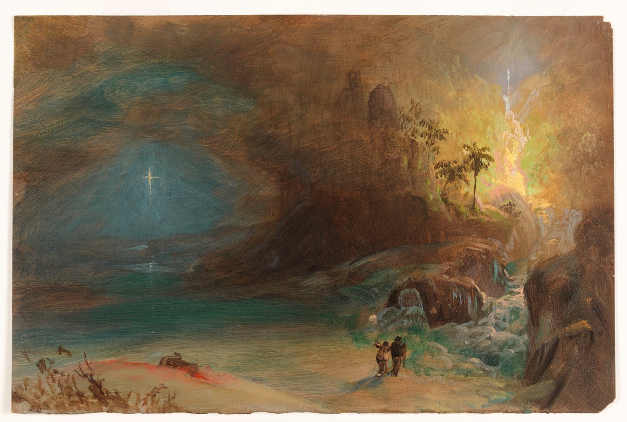Teckning, Studie till "Apotheosis to Thomas Cole", ca 1847 av Frederic Edwin Church