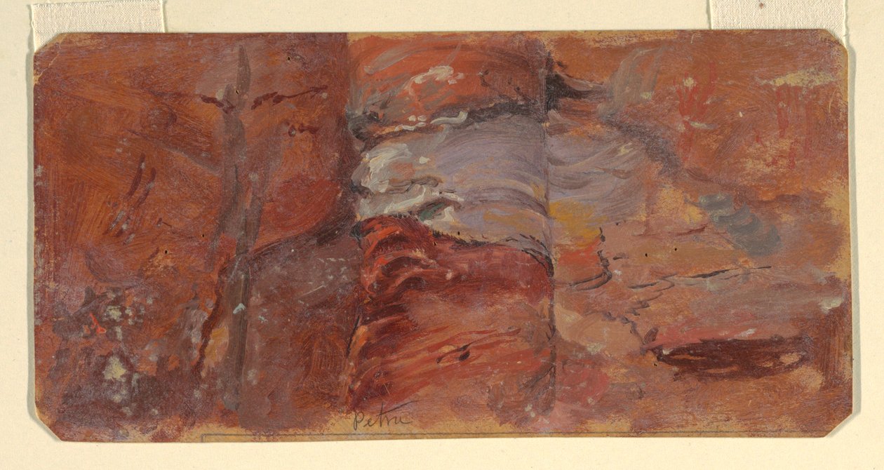Teckning, studie av klippor, Petra, februari 1868 av Frederic Edwin Church