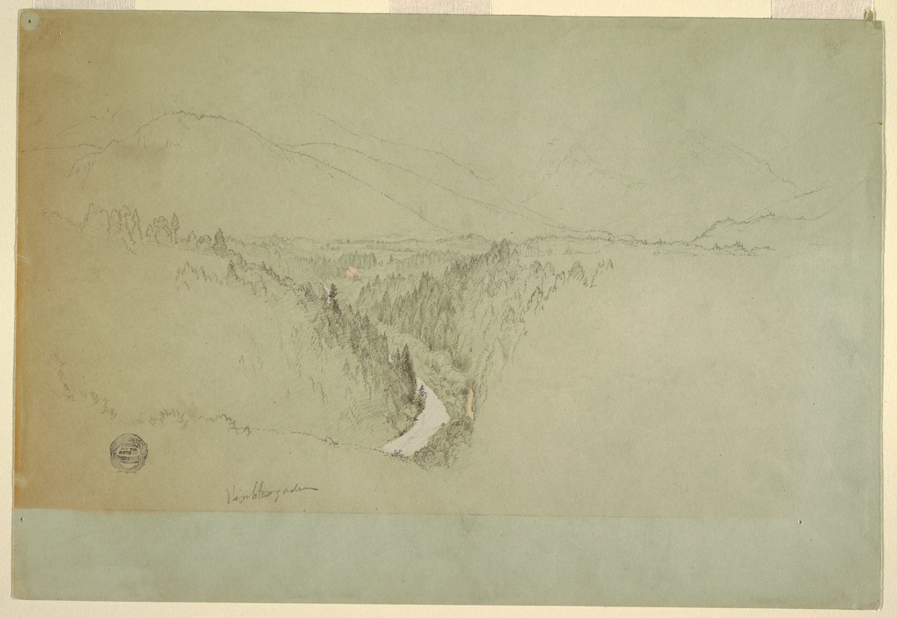 Ritning, Watzmans topp, Berchtesgaden, Bayern, 1868 av Frederic Edwin Church