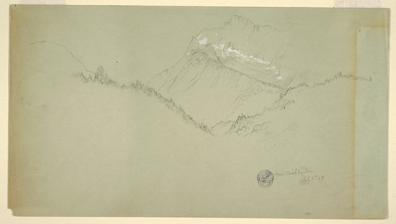 Ritning, Watzmanns topp, nära Berchtesgaden, 9 juli 1868 av Frederic Edwin Church