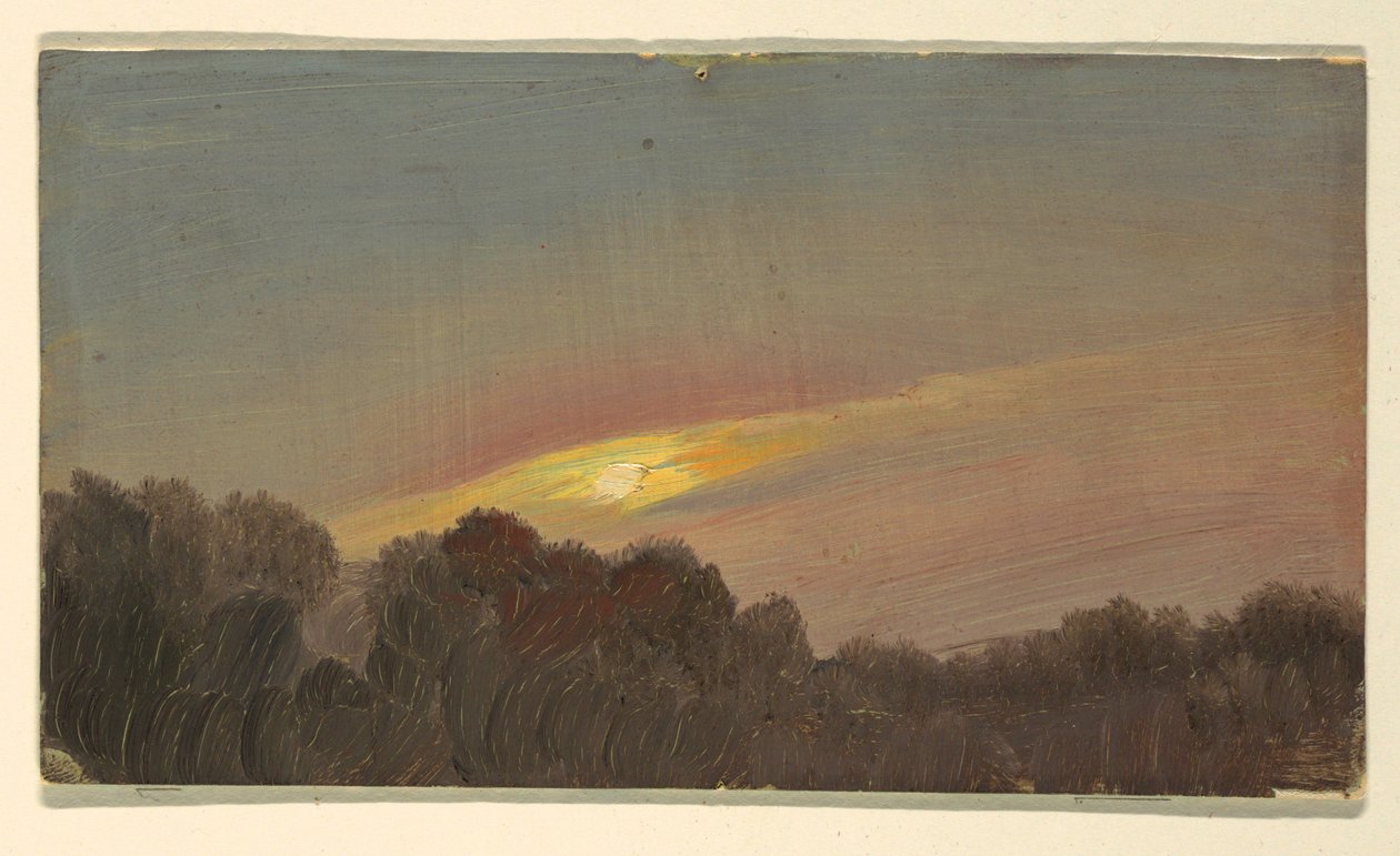 Teckning, solnedgång, 1865-66 av Frederic Edwin Church