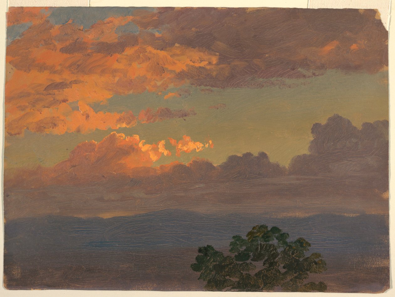 Teckning, solnedgång, 1865 av Frederic Edwin Church