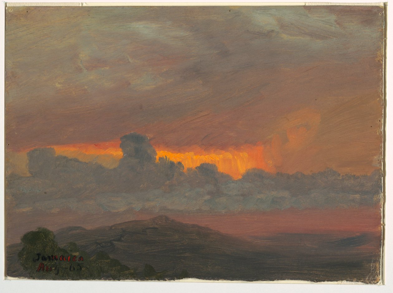 Teckning, solnedgång, augusti 1865 av Frederic Edwin Church