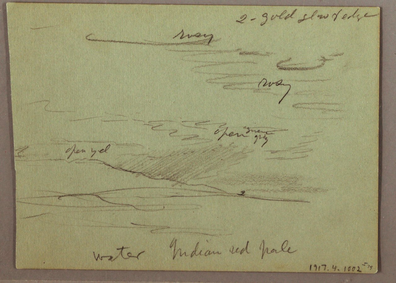 Teckning, Solnedgång, Barn som äter, 22 december 1870 av Frederic Edwin Church