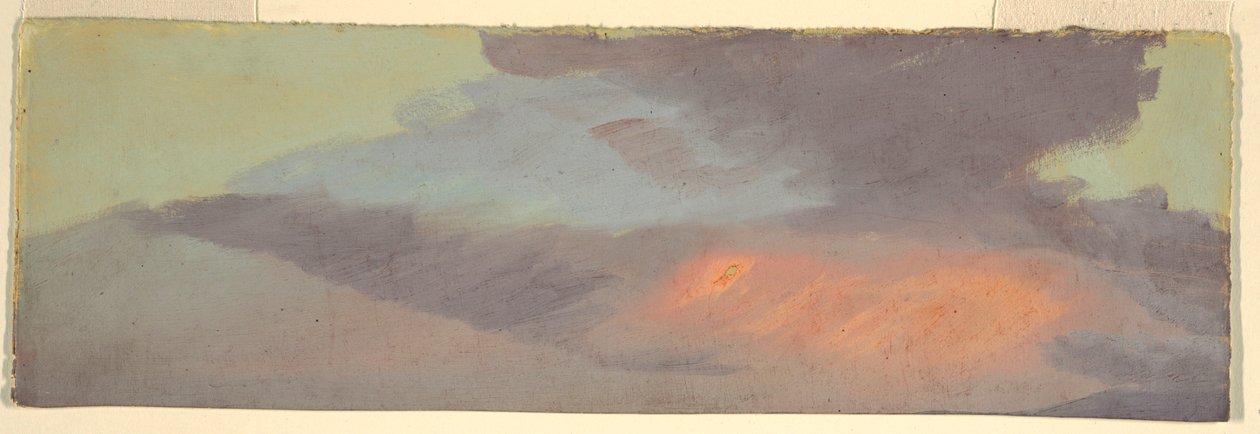 Teckning, Studie av moln vid solnedgång, ca 1880 av Frederic Edwin Church