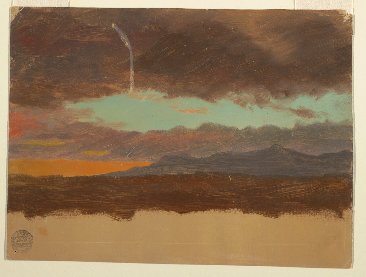 Teckning, Solnedgång över Hudson Valley, 1865-75 av Frederic Edwin Church
