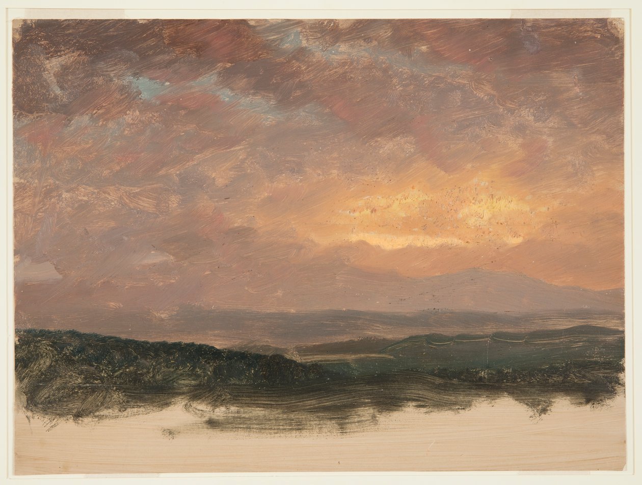 Teckning, Sunset over the Catskills, 1870–80 av Frederic Edwin Church