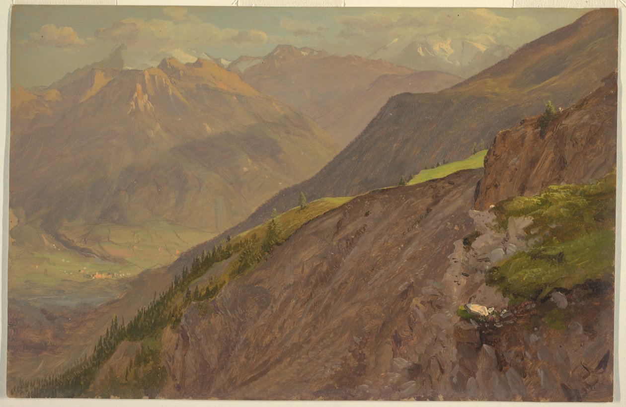 Ritning, Goell och Watzmann, nära Berchtesgeden, 1868 av Frederic Edwin Church