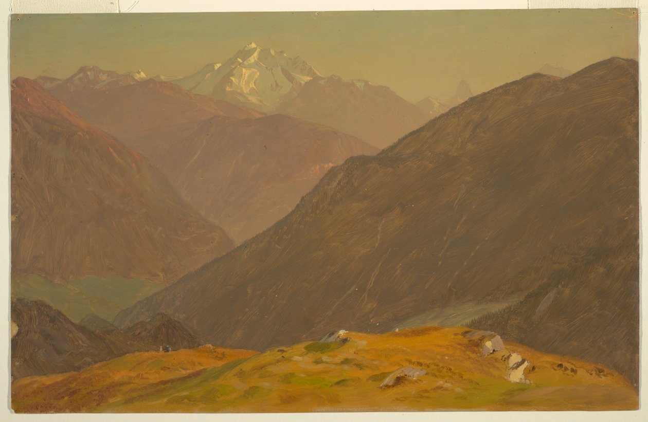 Teckning, The Goell, nära Berchtesgeden, 1868 av Frederic Edwin Church