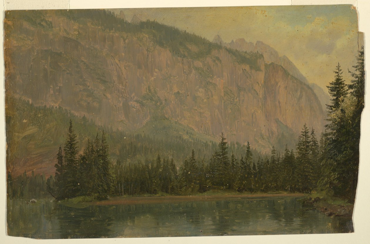 Teckning, Hintersee, nära Berchtesgaden, Bayern, juni 1868 av Frederic Edwin Church