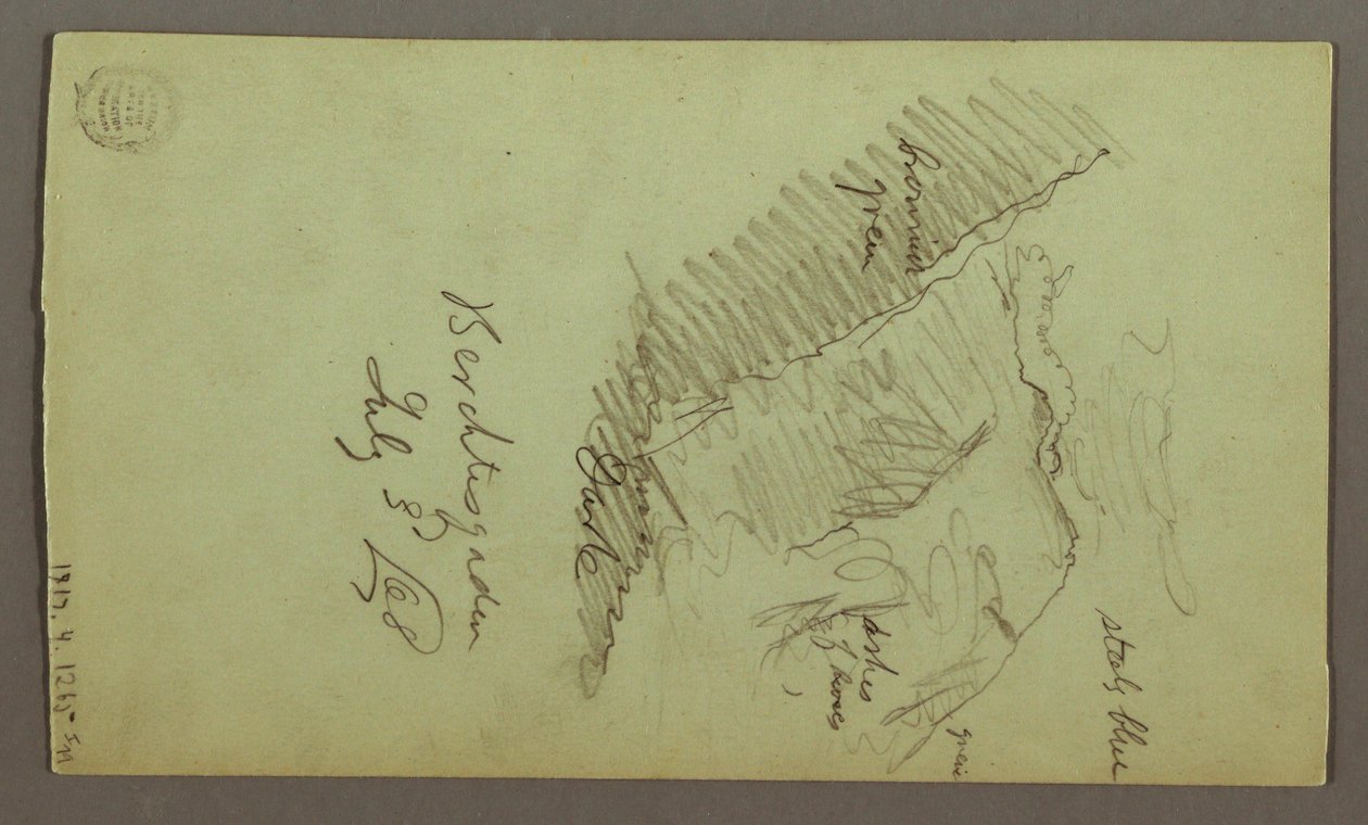 Ritning, Torn, Tak, Spikket, Tak, juli 1868 av Frederic Edwin Church