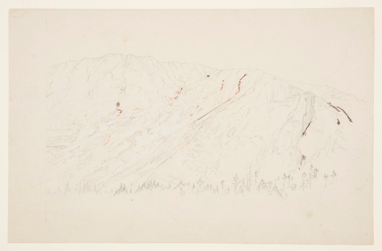 Teckning, övre delen av Great Basin, Mt. Katahdin, september 1877 av Frederic Edwin Church