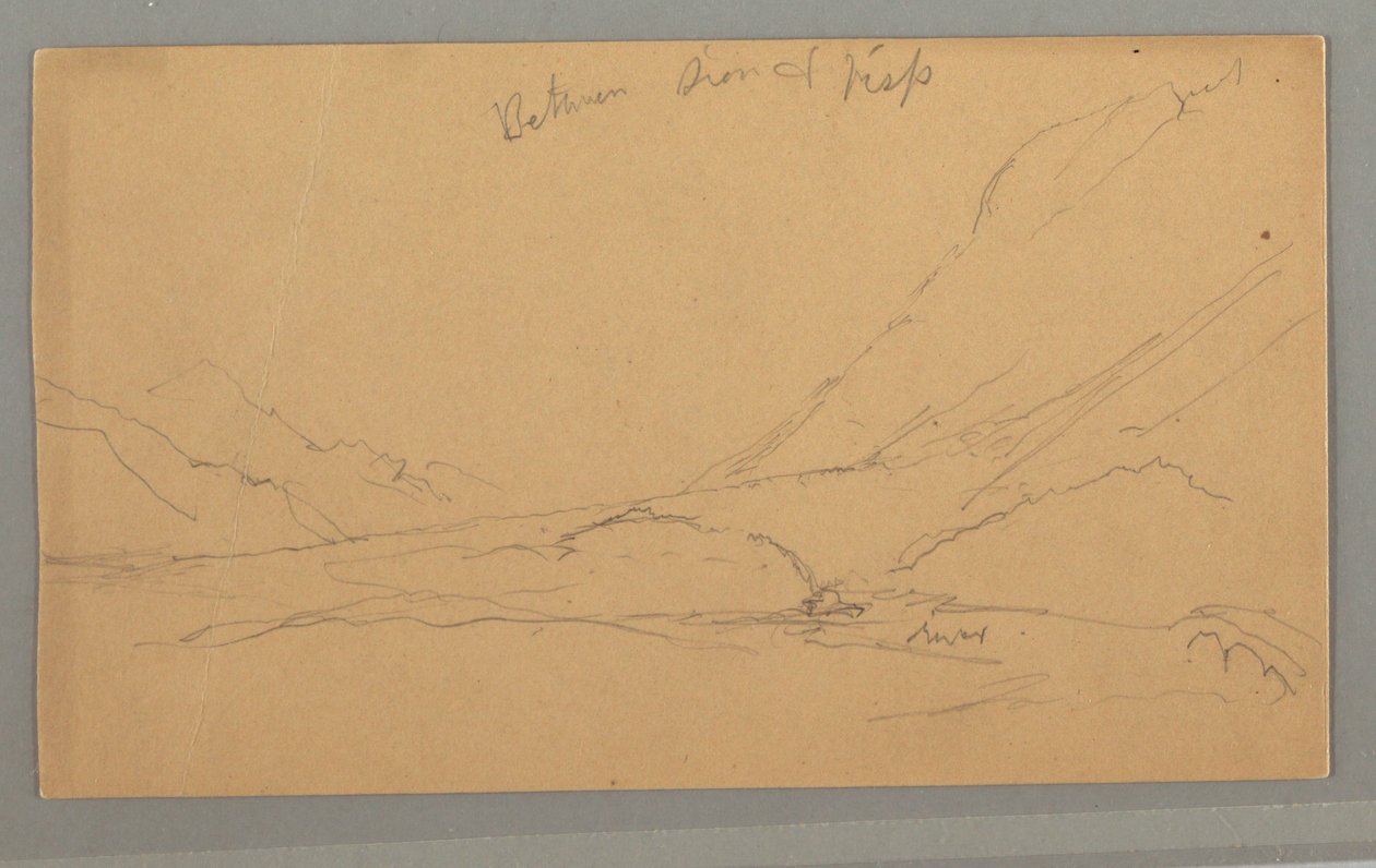 Teckning, Dalen från Vallais, möjligen 1868 av Frederic Edwin Church