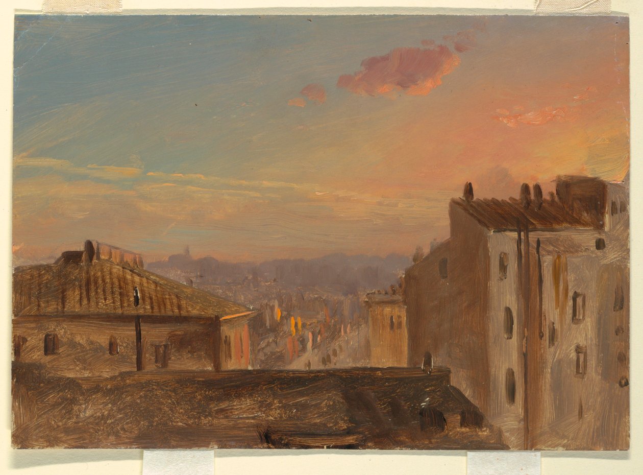Teckning, utsikt över Rom, 1868-69 av Frederic Edwin Church