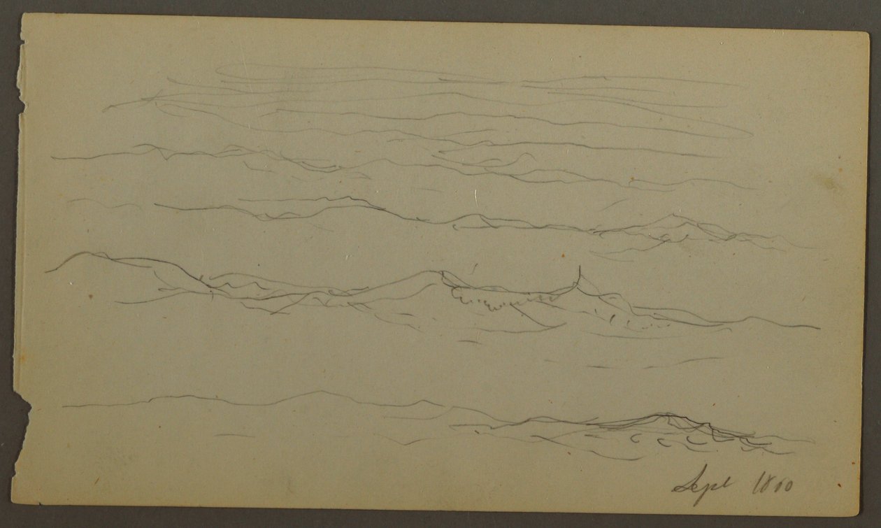 Teckning, Vågor, 1860 av Frederic Edwin Church