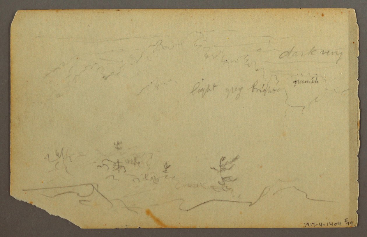 Teckning, Trädbevuxet landskap, 1844 av Frederic Edwin Church