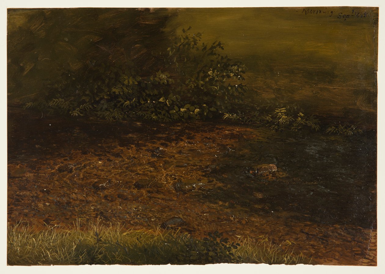 Teckning, Skogsbäck i Catskills, september 1848 av Frederic Edwin Church