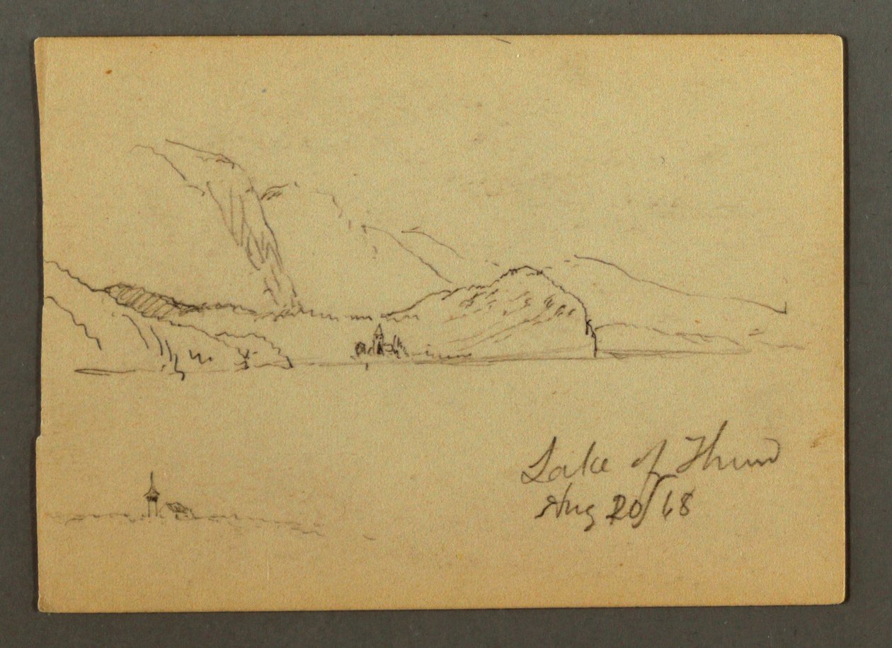 Teckning, Thunsjön, Berner Oberland, 20 augusti 1868 av Frederic Edwin Church