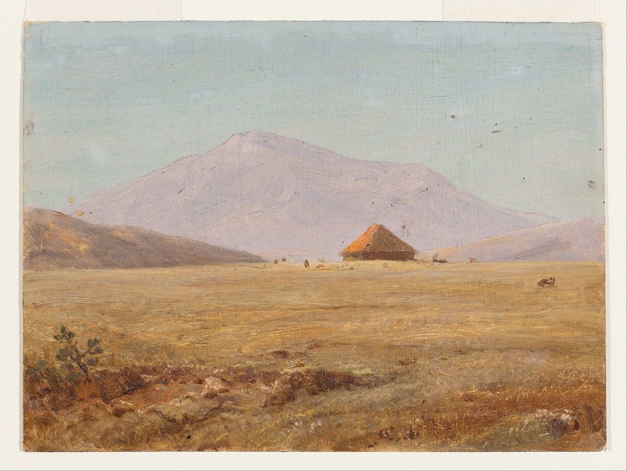 Ecuador , bergsplatå med hydda av Frederic Edwin Church