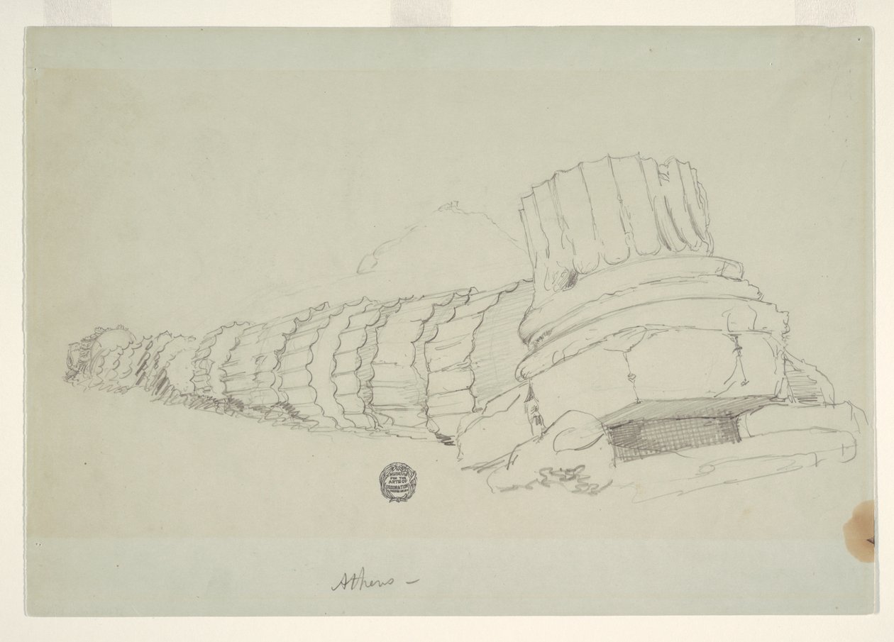 Fallen kolumn av templet av Olympian Zeus, Aten av Frederic Edwin Church