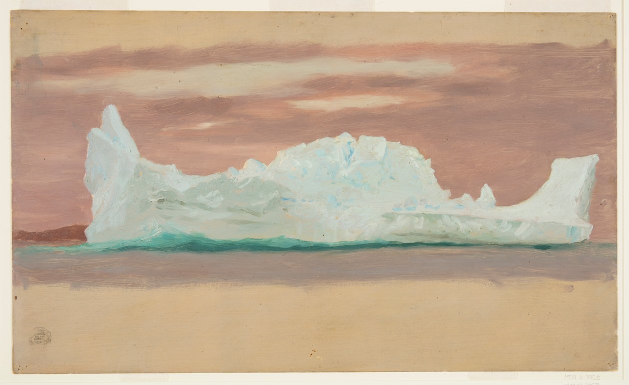 Flytande isberg under molnig himmel, Newfoundland av Frederic Edwin Church