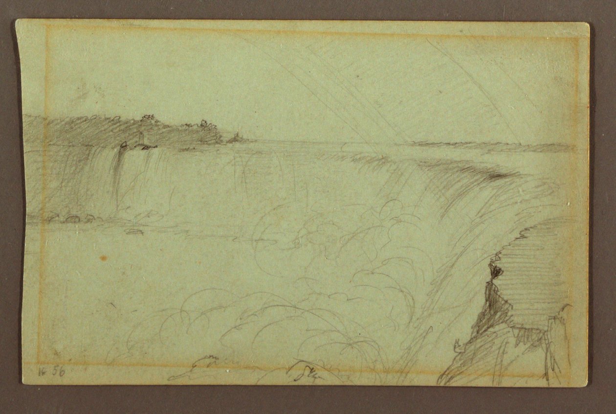 Horseshoe Falls med en dubbel regnbåge, Niagara River, Kanada av Frederic Edwin Church