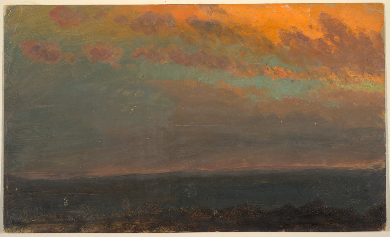 Hudson Valley vid solnedgången av Frederic Edwin Church
