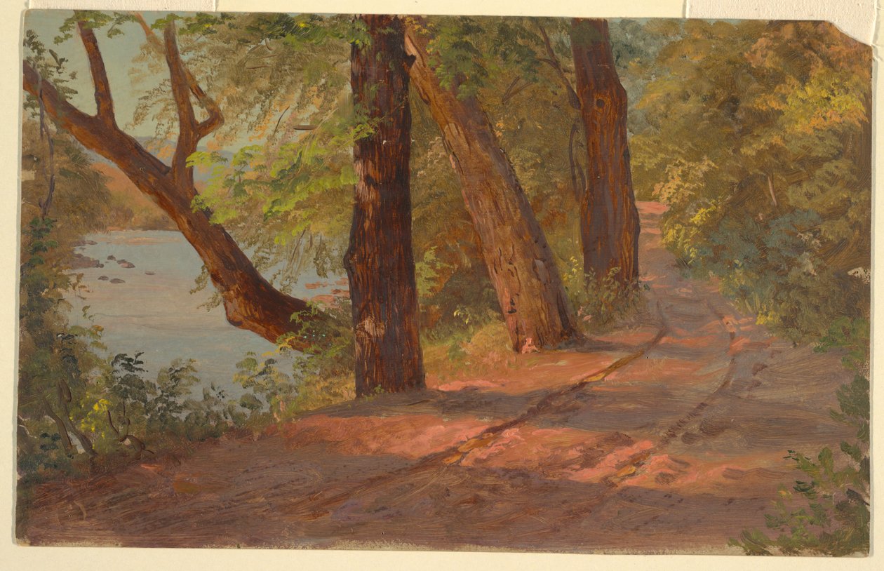 Landskap från Nordamerika (Road by a Lake) av Frederic Edwin Church