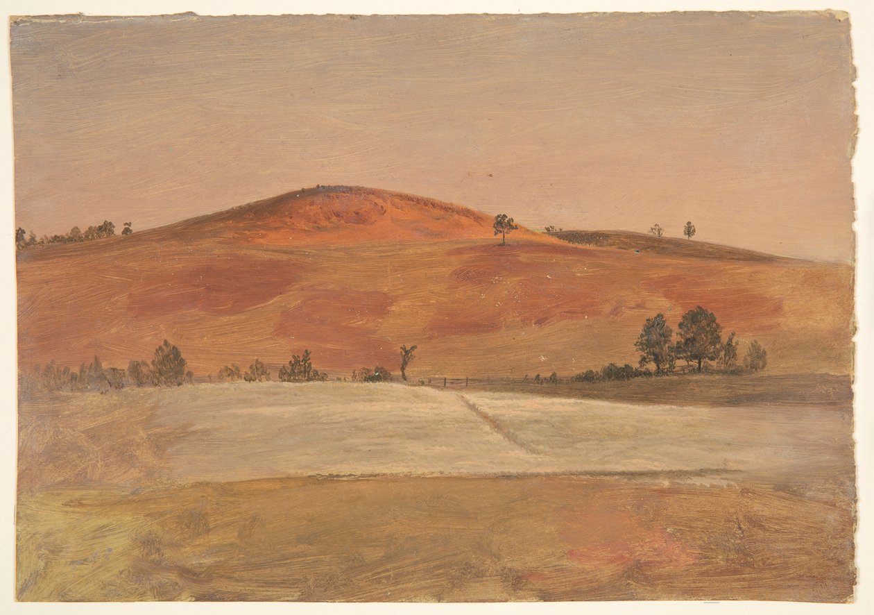 Landskap med låg kulle och fält av Frederic Edwin Church
