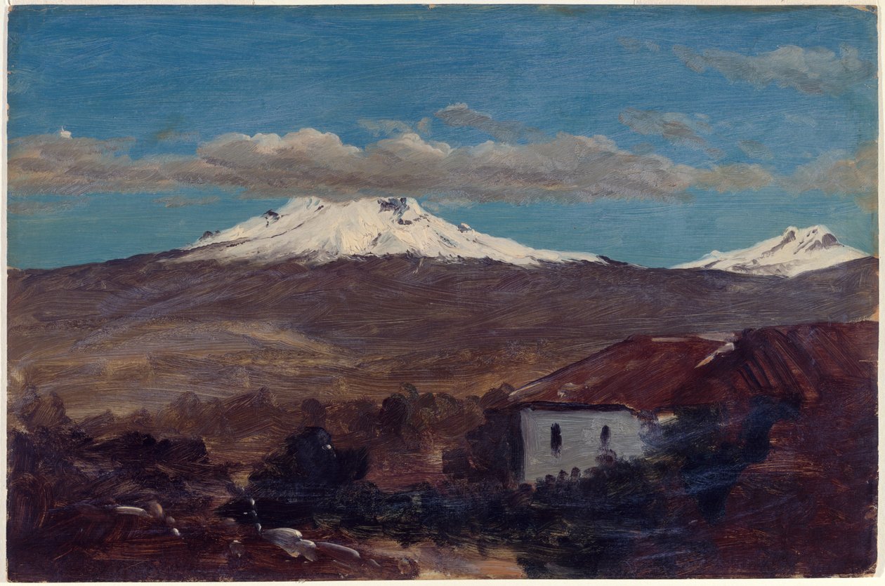 Mount Chimborazo Visas Från Riobamba, Ecuador av Frederic Edwin Church