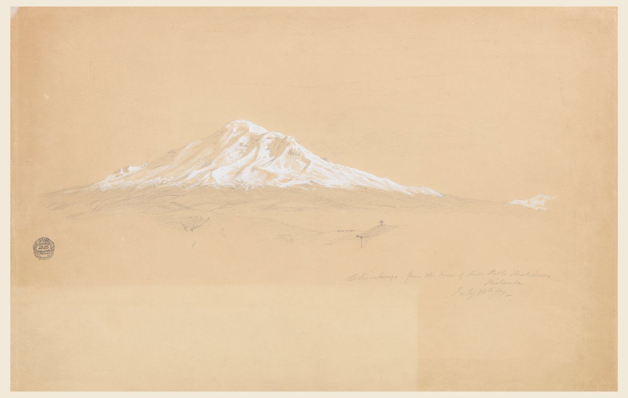Mount Chimborazo från House of Senior Pablo Bustamante, Riobamba, Ecuador av Frederic Edwin Church