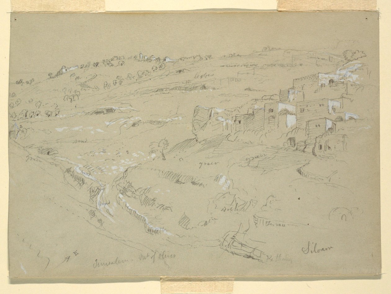 Oljeberget, Betania, Siloam och Jerusalem, Palestina [Betanien och Silwan, östra Jerusalem och Jerusalem, Israel] av Frederic Edwin Church