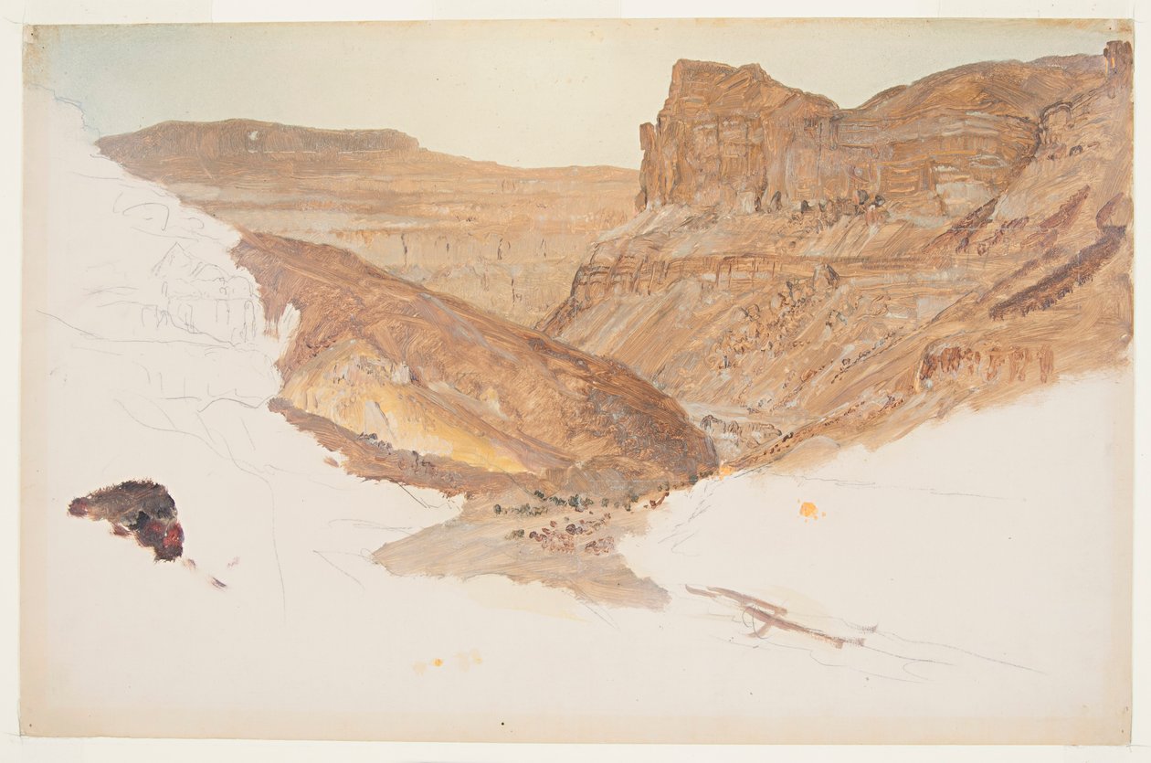 Bergsström, Jemendalen, Palestina, 1868. av Frederic Edwin Church