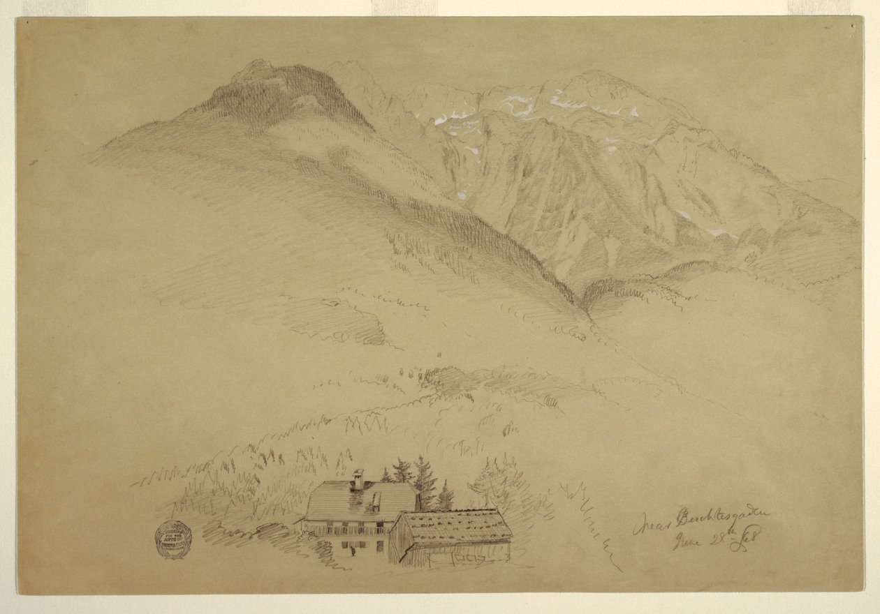 Mounts Goell och Brett nära Berchtesgarden, Bayern av Frederic Edwin Church