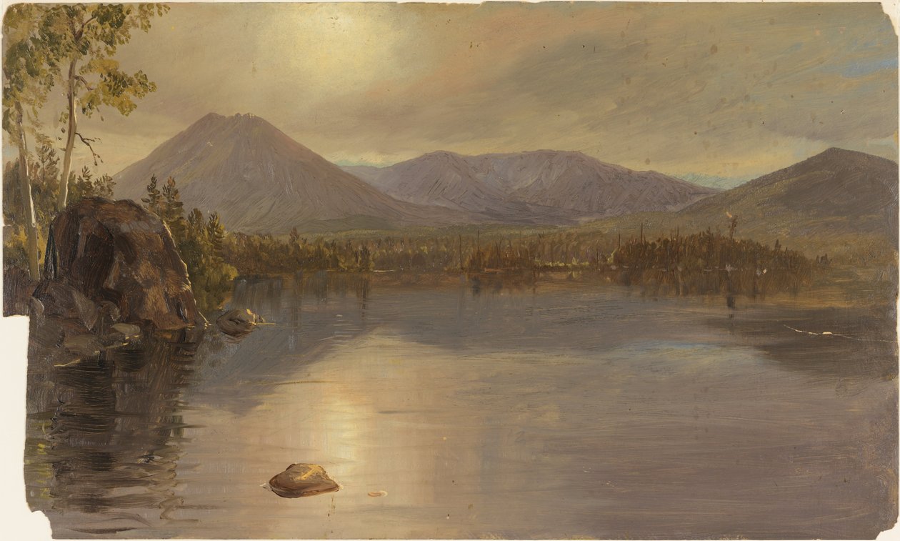Bergen Katahdin och Turner från Lake Katahdin, Maine av Frederic Edwin Church