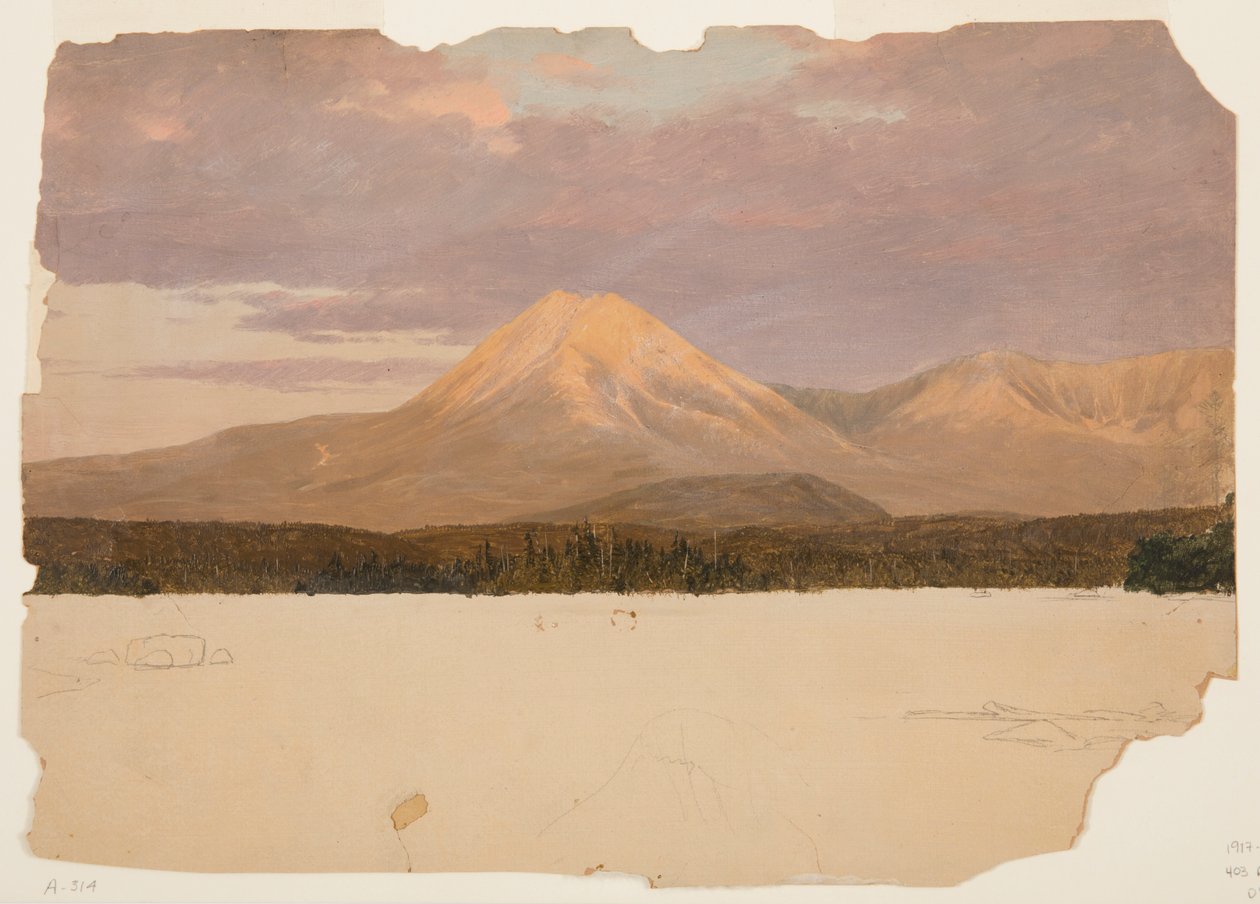 Berget Katahdin från Katahdinsjön av Frederic Edwin Church