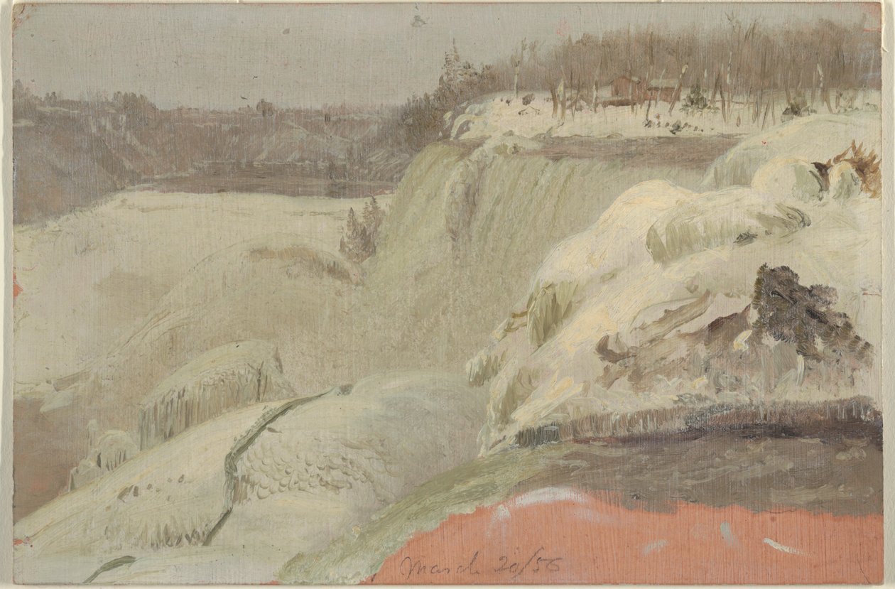 Niagara Falls in the Snow, sett från Goat Island av Frederic Edwin Church