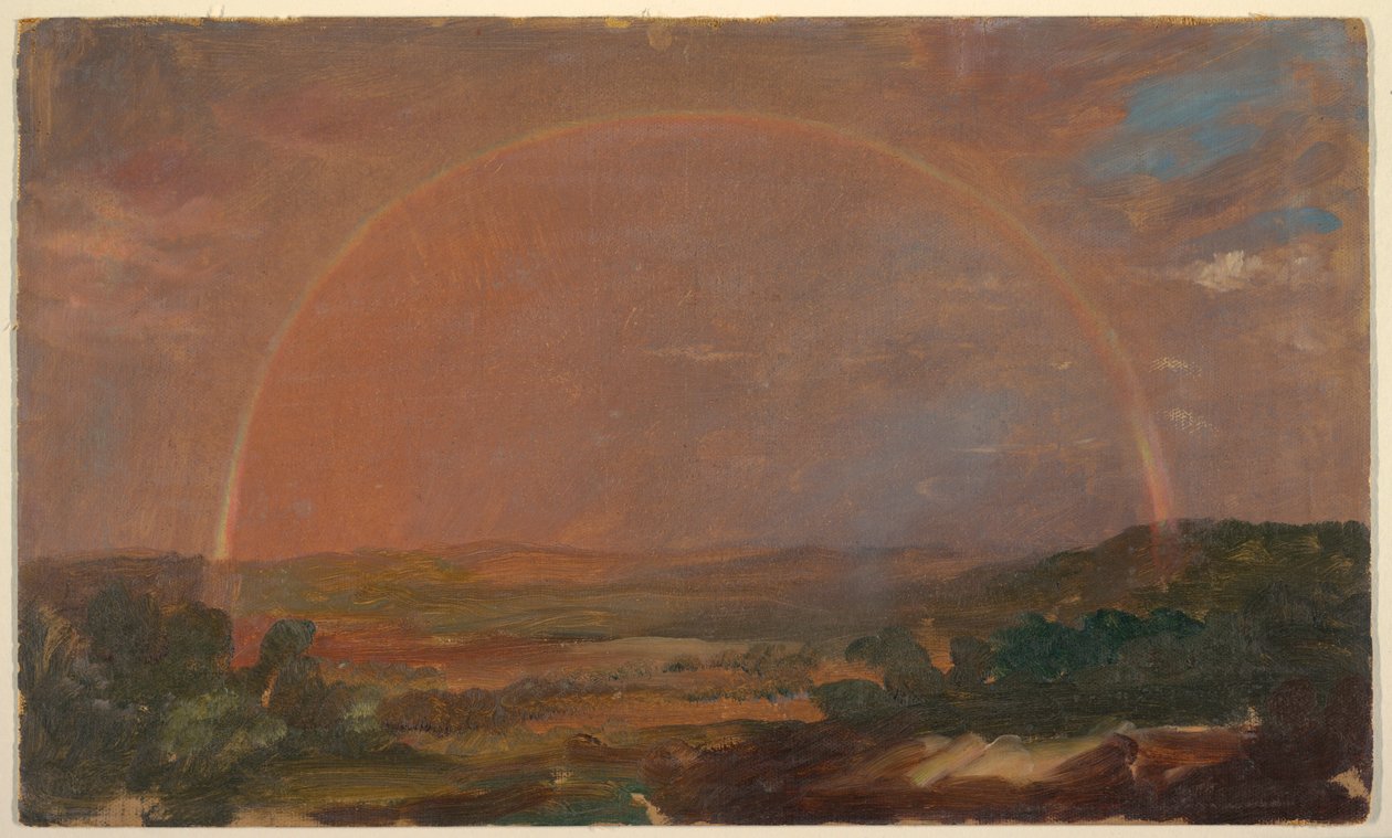 Regnbåge över ett kuperat landskap av Frederic Edwin Church