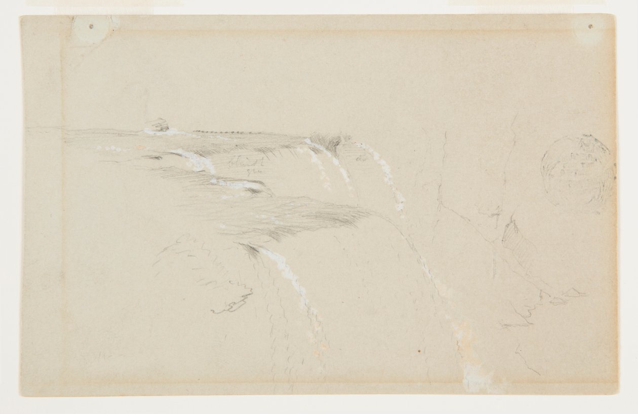 Rim of American Falls, Niagara River av Frederic Edwin Church
