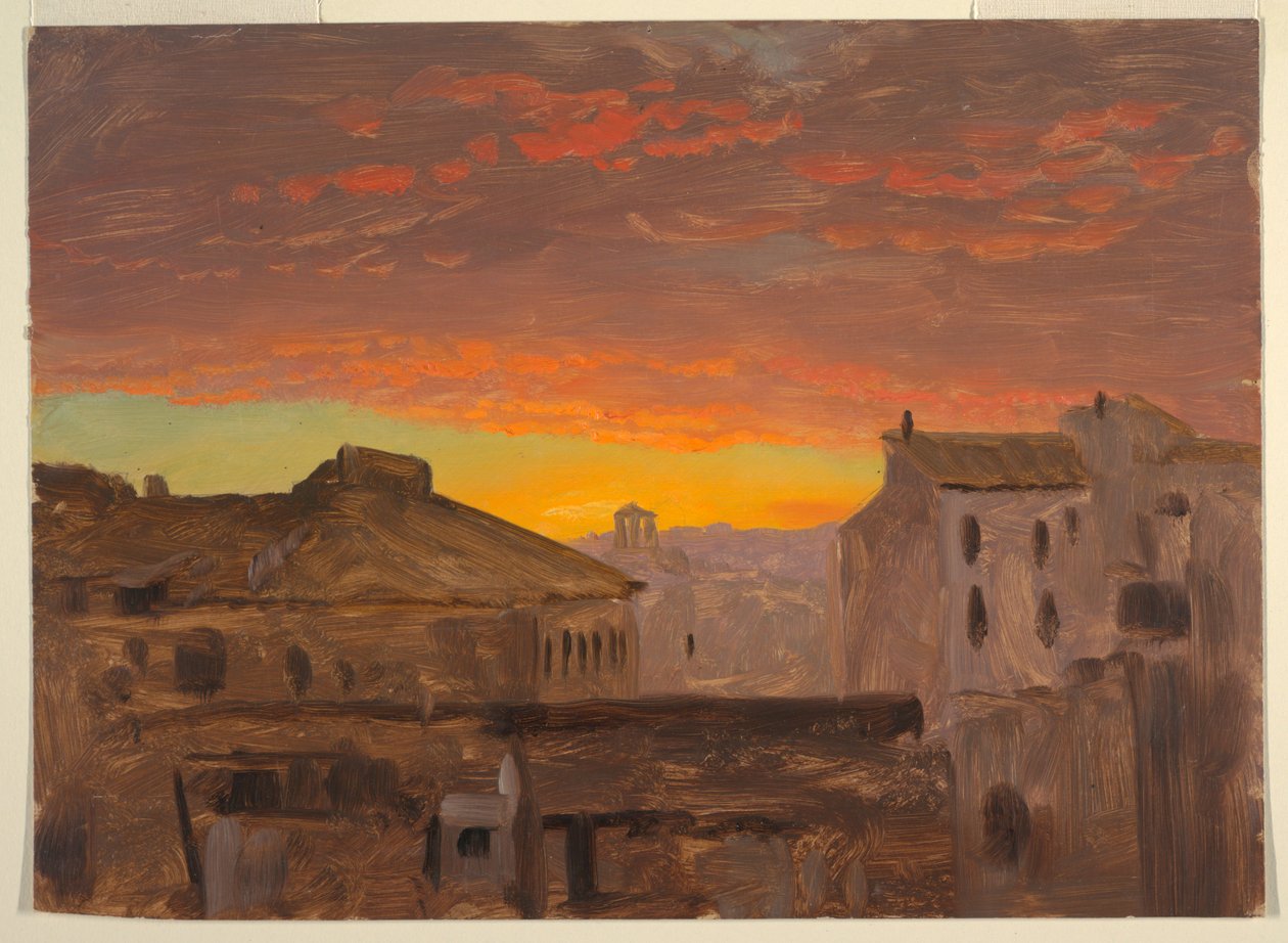Rom, tak i solnedgången av Frederic Edwin Church